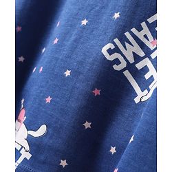 Pine Kids Single Jersey Knit Half Sleeves Nighty with Sweet Dreams Text Print - Navy Blue