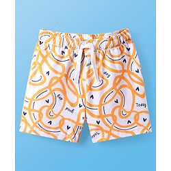Pine Kids Single Jersey Knit Half Sleeves Shorts Night Suit With Hearts Print - White