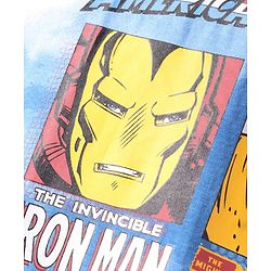 Pine Kids Marvel  Cotton Knit Half Sleeves Oversized & Drop Shoulder T-Shirt With Front & Back Avengers Graphics & Tie Dye Effect -  Blue