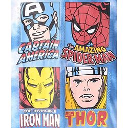 Pine Kids Marvel  Cotton Knit Half Sleeves Oversized & Drop Shoulder T-Shirt With Front & Back Avengers Graphics & Tie Dye Effect -  Blue