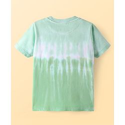 Pine Kids Disney Cotton Knit Half Sleeves T-Shirt With Lion King Graphic With Ombre Effect & Badge Detailing -  Green & White