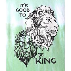 Pine Kids Disney Cotton Knit Half Sleeves T-Shirt With Lion King Graphic With Ombre Effect & Badge Detailing -  Green & White