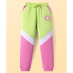 Pine Kids Knit Full Length Cut & Sew Lounge Pant with Smiley Print - Neon Pink & Green
