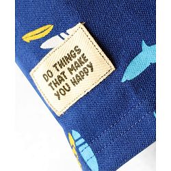 Pine Kids Cotton Knit Half Sleeves Polo T-Shirt with Nautical Theme Print - Navy Blue