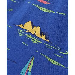 Pine Kids Cotton Knit Half Sleeves Polo T-Shirt with Nautical Theme Print - Navy Blue