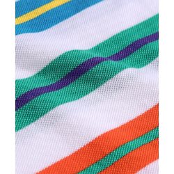 Pine Kids Cotton Knit Half Sleeves Striped T-Shirt - White