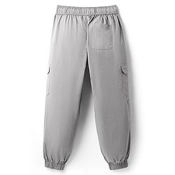 Pine Kids Cotton Elastane Woven Full Length Trouser With Cargo Pockets - Grey