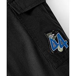 Pine Kids Cotton Elastane Woven Full Length Trouser with Cargo Pocket & Patch Detailing - Black