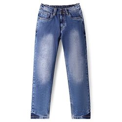 Pine Kids Denim Woven Full Length Washed Jeans  -Royal Blue