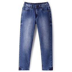 Pine Kids Denim Woven Full Length Washed Jeans  -Navy Blue