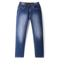 Pine Kids Denim Woven Full Length Washed Jeans - Royal Blue