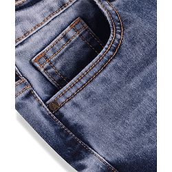Pine Kids Denim Woven Full Length Washed Jeans - Navy Blue