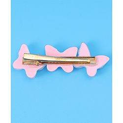 Pine Kids Free Size Hair Pins & Clips with Butterfly Applique Pack of 3 - Light Pink