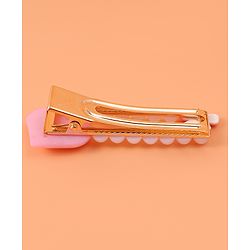 Pine Kids Free Size Hair Pins & Clips with Heart Applique Pack of 2 - Pink