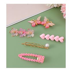 Pine Kids Hair Pins & Clips with Butterfly Applique Pack of 5 - Pink
