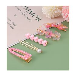 Pine Kids Hair Pins & Clips with Butterfly Applique Pack of 5 - Pink