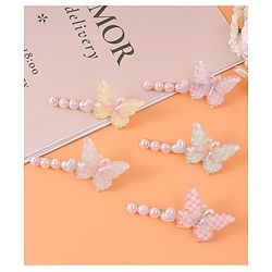 Pine Kids Free Size Hair Pins & Clips with Butterfly Applique Pack of 5 - Pink