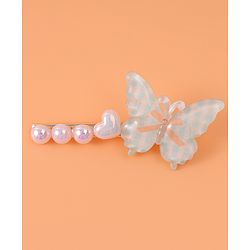 Pine Kids Free Size Hair Pins & Clips with Butterfly Applique Pack of 5 - Pink