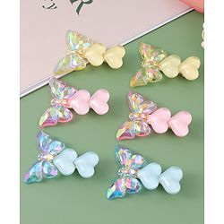 Pine Kids Butterfly Applique Hair Pins & Clips - Pink Yellow & Blue
