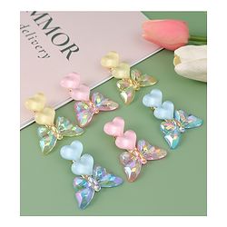 Pine Kids Butterfly Applique Hair Pins & Clips - Pink Yellow & Blue