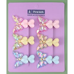 Pine Kids Butterfly Applique Hair Pins & Clips - Pink Yellow & Blue