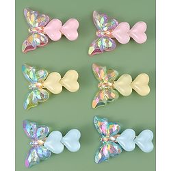 Pine Kids Butterfly Applique Hair Pins & Clips - Pink Yellow & Blue