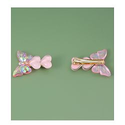 Pine Kids Butterfly Applique Hair Pins & Clips - Pink Yellow & Blue