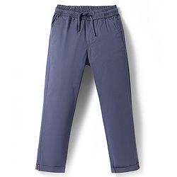 Pine Kids Cotton Woven Full Length  Solid Color Trouser - Grey