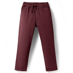 Pine Kids Cotton Woven Full Length  Solid Color Trouser - Grey