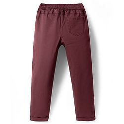 Pine Kids Cotton Woven Full Length  Solid Color Trouser - Grey