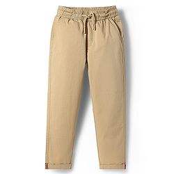 Pine Kids Cotton Woven Full Length  Solid Color Trouser - Grey