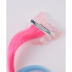 Pine Kids Butterfly Clip Hair Extensions - Blue & Pink