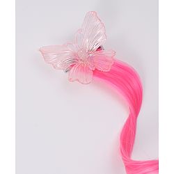 Pine Kids Butterfly Clip Hair Extensions - Blue & Pink