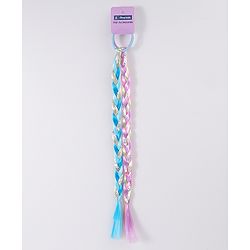 Pine Kids Free Size Braided Hair Extensions Pack of 2 - Blue & Pink