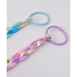Pine Kids Free Size Braided Hair Extensions Pack of 2 - Blue & Pink