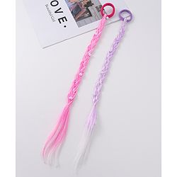 Pine Kids Free Size Braided Hair Extensions - Fuchsia & Purple
