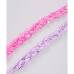Pine Kids Free Size Braided Hair Extensions - Fuchsia & Purple