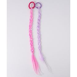 Pine Kids Free Size Braided Hair Extensions - Fuchsia & Purple