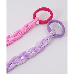Pine Kids Free Size Braided Hair Extensions - Fuchsia & Purple