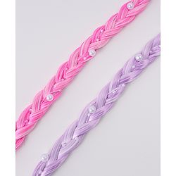 Pine Kids Free Size Braided Hair Extensions - Fuchsia & Purple