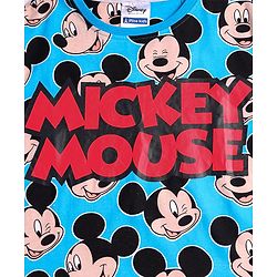 Pine Kids Disney Single Jersey Knit Full Sleeves Night Suit with Mickey Mouse Graphics - Blue