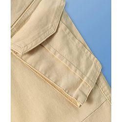 Pine Kids Cotton Woven Full Length  Solid Color Trouser with Pocket - Beige