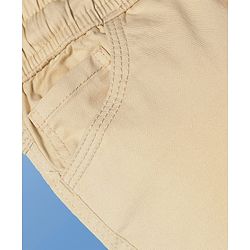 Pine Kids Cotton Woven Full Length  Solid Color Trouser with Pocket - Beige