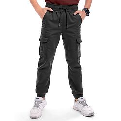 Pine Kids Cotton Woven Full Length  Solid Color Trouser with Pocket - Dark Green