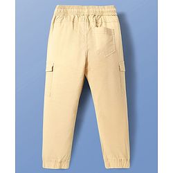 Pine Kids Cotton Woven Full Length  Solid Color Trouser with Pocket - Dark Green