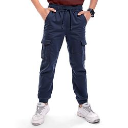 Pine Kids Cotton Woven Full Length  Solid Color Trouser with Pocket - Dark Green