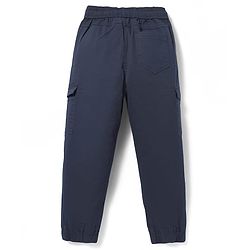 Pine Kids Cotton Woven Full Length  Solid Color Trouser with Pocket - Dark Green