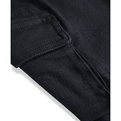 Pine Kids Full Length Washed Denim Jeans with Cargo Pockets - Black
