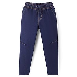 Pine Kids Denim Woven Full Length Washed Jeans - Navy Blue