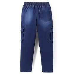 Pine Kids Denim Full Length Washed Jeans with Pockets -  Navy Blue